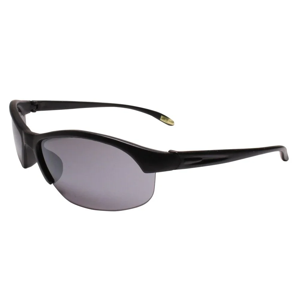 Motorcycle Riding Biker Lightweight Semi Rimless Matte Black Sport Sunglasses